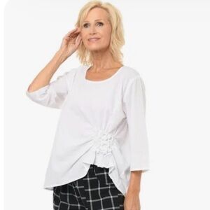 Tulip Gauze White Top